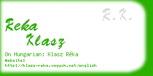 reka klasz business card